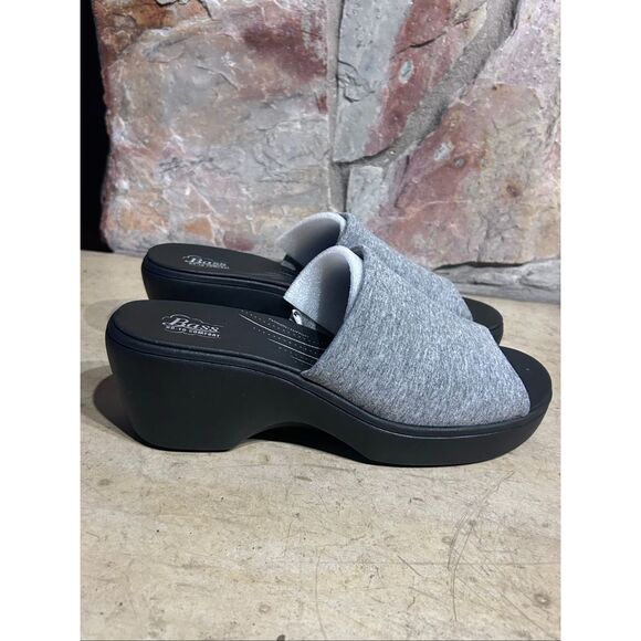 Bass Go To Comfort Size 9.5M Gray Cushion Support Wedge Sandals - Picture 5 of 10